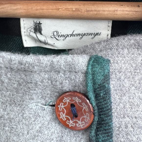 Lingchenyanyu Gray Wool Cat Ears Hooded Cape Coat Kawaii Womens Medium - Picture 8 of 9